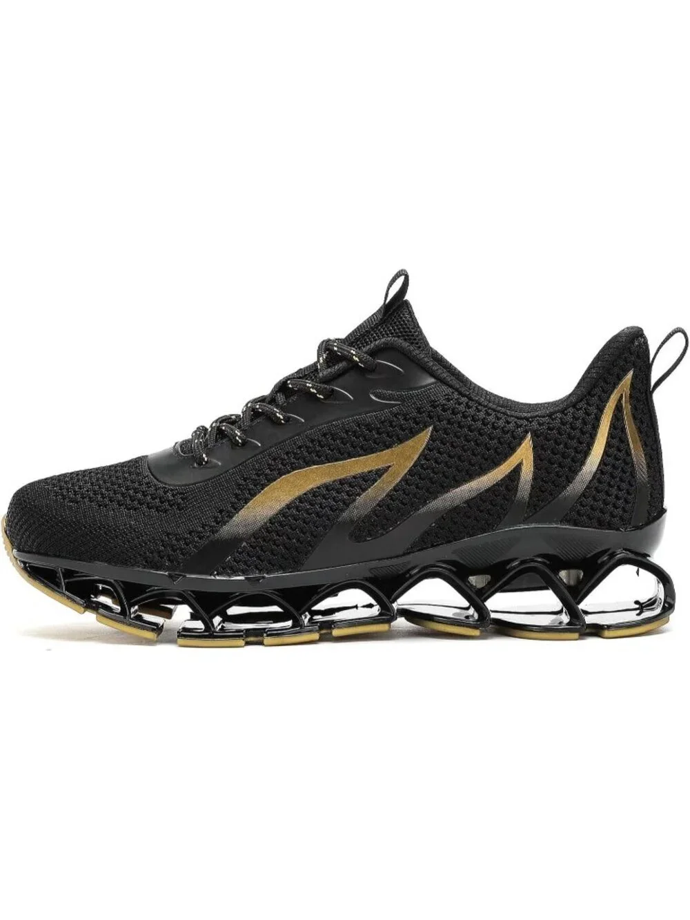 Men's Black Yellow Mesh Running Shoes Tennis Walking Casual Trainers Sneaker